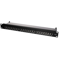 LogiLink 19" Patch Panel Kat. 6, geschirmt, 24 Port,...