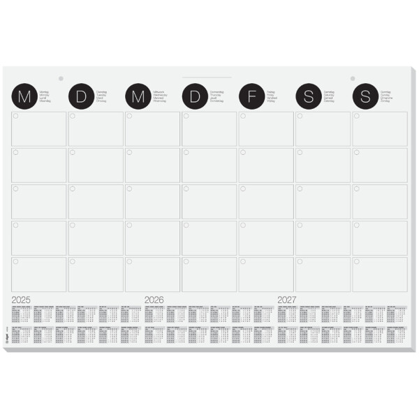 sigel Papier-Schreibunterlage Wandkalender, schwarz-weiß