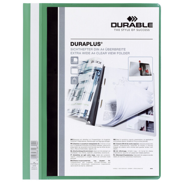 DURABLE Schnellhefter DURAPLUS, DIN A4, gelb, &uuml;berbreit