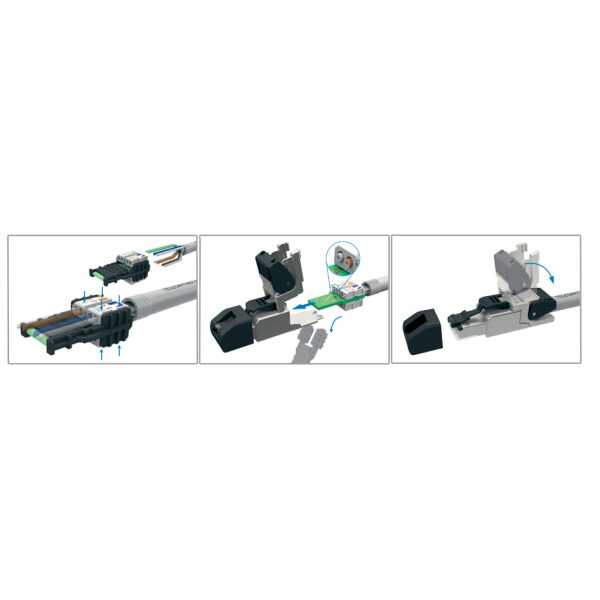 Telegärtner RJ45-Steckverbinder MFP8 Kat.6a (tief), T568A