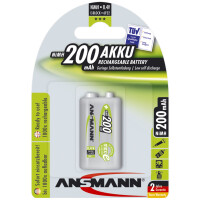 ANSMANN NiMH Akku maxE, 9V-Block, 200 mAh, 1er Blister