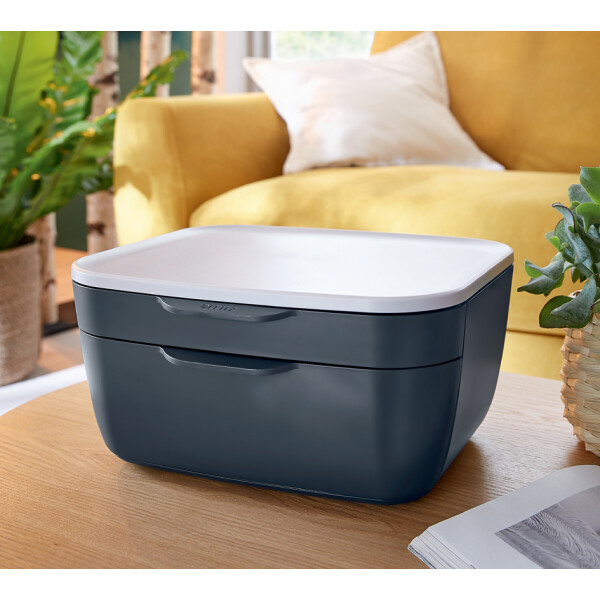 LEITZ Schubladenbox Cosy, 2 Schübe, blau hellgrau