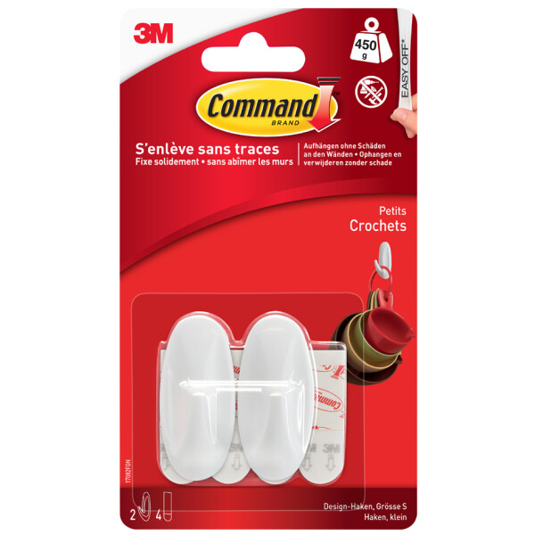 3M Command Designer-Haken, Kunststoff, Größe: S, weiß