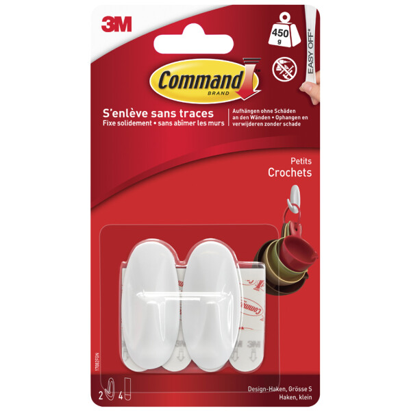 3M Command Designer-Haken, Kunststoff, Größe: S, weiß