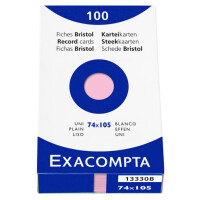 EXACOMPTA Karteikarten, DIN A7, blanko, rosa