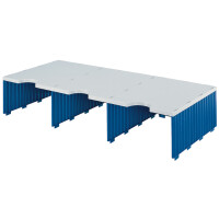 styro Aufbaueinheit styrodoc trio, 3 Fächer, blau grau