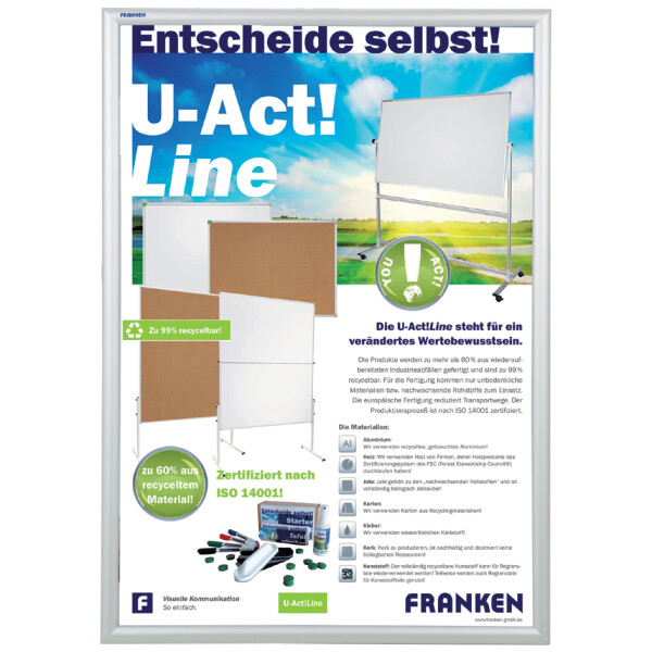 FRANKEN Plakatrahmen Security, feuerfest, DIN A4