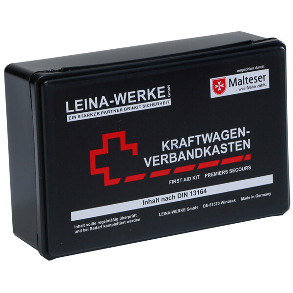 LEINA KFZ-Verbandkasten Standard, Inhalt DIN 13164, schwarz