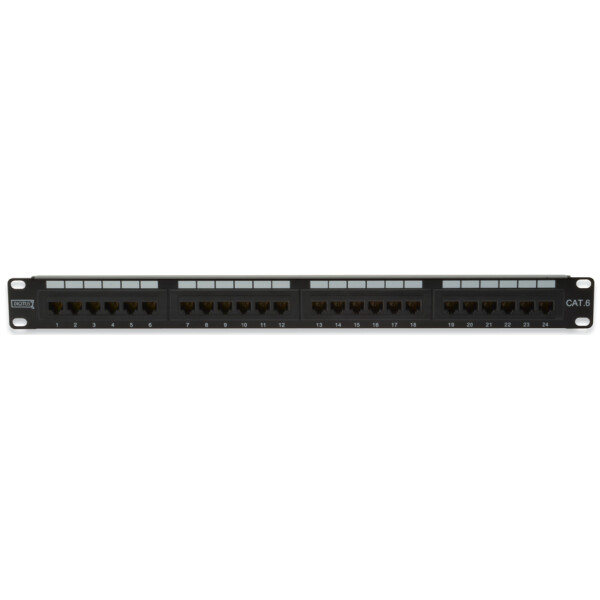 DIGITUS 19" Patch Panel Kat.6, Klasse E, 24 x RJ45, 1 HE
