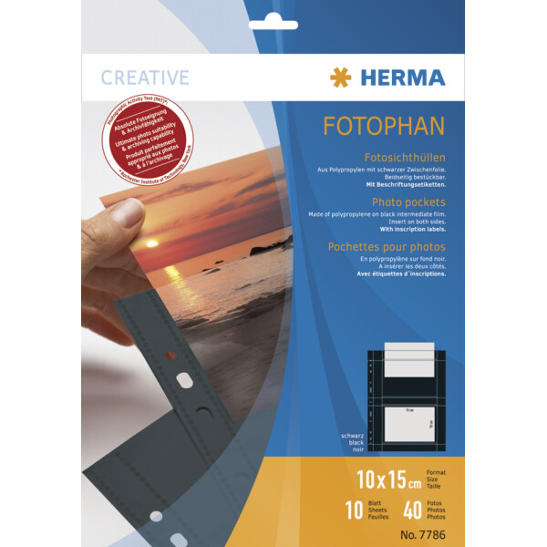 HERMA Fotophan Sichth&uuml;llen DIN A4, f&uuml;r Fotos 10 x 15 cm,hoch