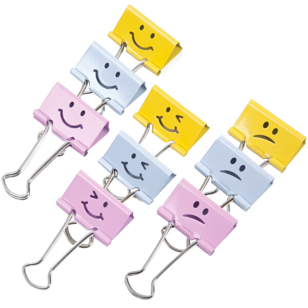 RAPESCO Foldback-Klammer, (B)19 mm, grün, Smile, 80 Stück