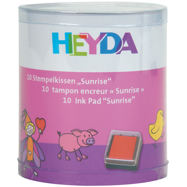 HEYDA Stempelkissen-Set "Sunrise", Klarsicht-Runddose