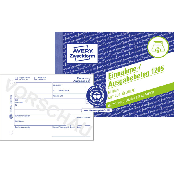 AVERY Zweckform Formularbuch "Einnahme- Ausgabebeleg"