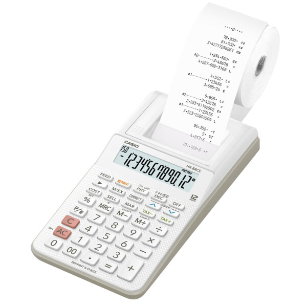 CASIO druckender Tischrechner Modell HR-8 RCE-BK, schwarz