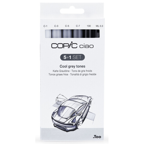 COPIC Marker ciao, 5+1 Set "Cool grey tones"