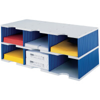 styro Grundeinheit styrodoc trio, 6 Fächer, blau grau
