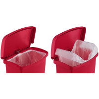 Rubbermaid Tret-Abfalleimer Slim Jim, 68 Liter, rot