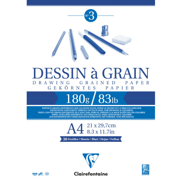 Clairefontaine Zeichenpapierblock "à Grain", DIN A4