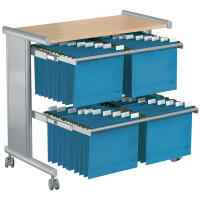 kerkmann Doppel-Hängemappen-Wagen Pragma, zweireihig, buche