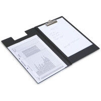 RAPESCO Klemmbrett-Mappe, DIN A4, PVC-Folie genarbt, schwarz