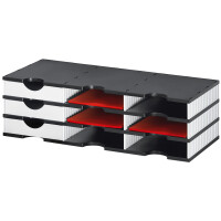 styro Sortierstation styrodoc trio, 9 Fächer, schwarz weiß