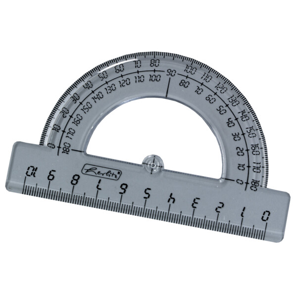 herlitz Halbkreis-Winkelmesser 180 Grad, aus Kunststoff