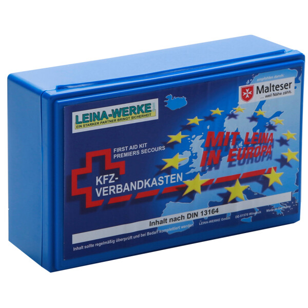 LEINA KFZ-Verbandkasten Euro, Inhalt DIN 13164, blau