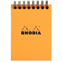 RHODIA Spiralnotizblock No. 11, DIN A7, kariert, orange