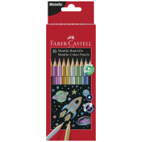 FABER-CASTELL Hexagonal-Buntstifte metallic, 10er Kartonetui