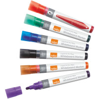 nobo Liquid Ink Whiteboard-Marker Rundspitze, 6er Set