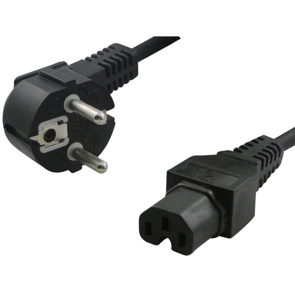 LogiLink Schutzkontakt-Stromkabel, 2,0 m, einseitig