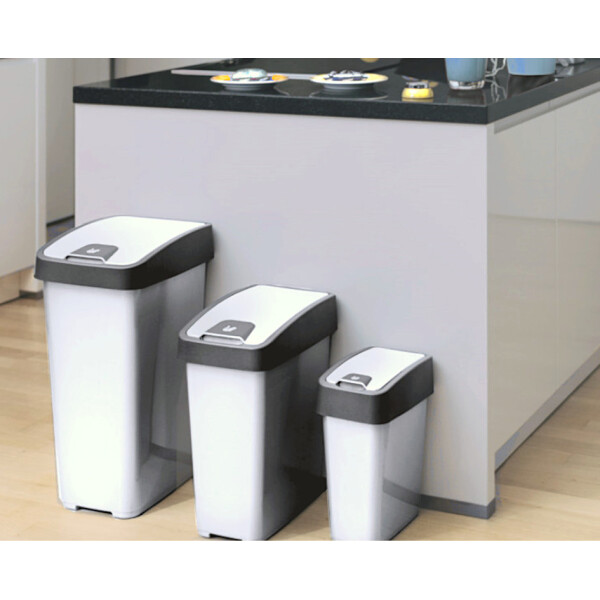 keeeper Abfalleimer "magne", 45 Liter, silber anthrazit