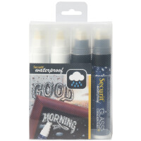 Securit Kreidemarker WATERPROOF LARGE, 4er Etui, weiß