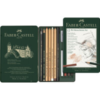 FABER-CASTELL PITT MONOCHROME Set klein, 12-teiliges Etui