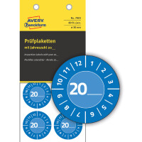 AVERY Zweckform Prüfplaketten zum Selbsteintragen 20XX, gelb