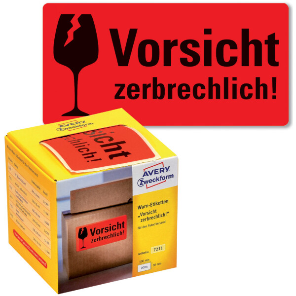 AVERY Zweckform Etikettenrolle "Vorsicht zerbrechlich!"