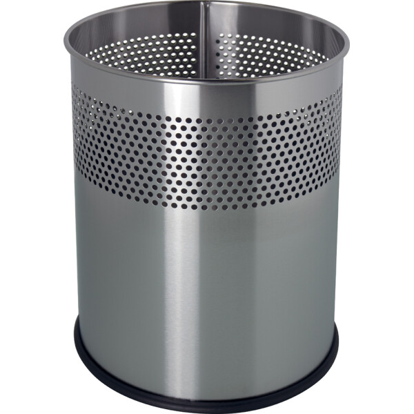 helit Stahl-Papierkorb "the dot", 15 Liter, alu-grau
