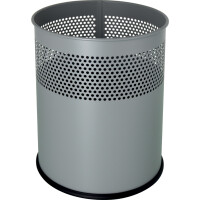helit Stahl-Papierkorb "the dot", 15 Liter, alu-grau