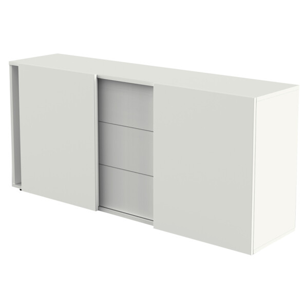 kerkmann Sideboard, 3 Schubladen + 2 Schiebetüren, weiß
