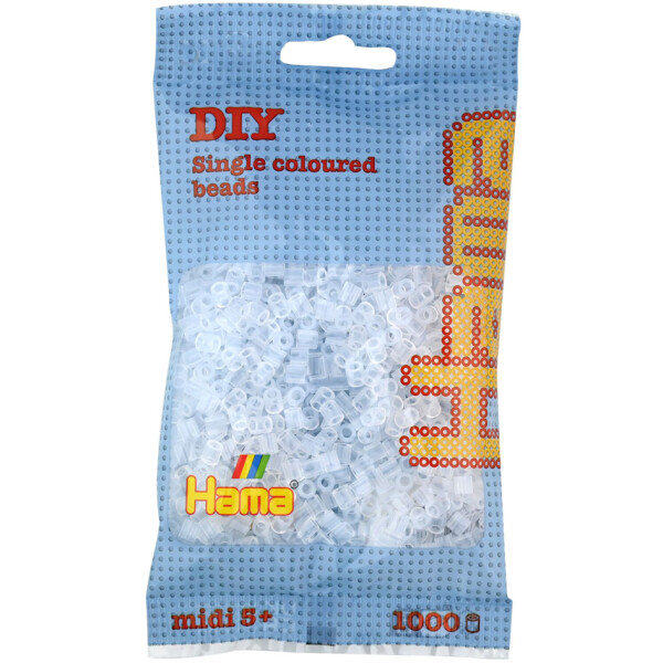 Hama Bügelperlen midi, transparent aqua, im Beutel