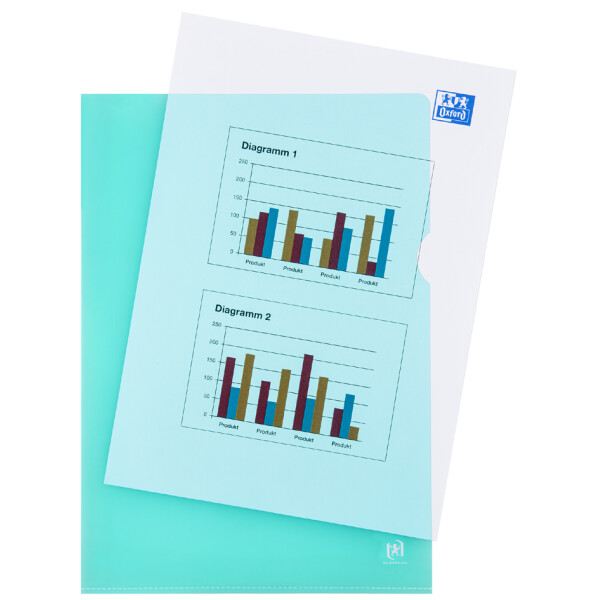 Oxford Sichthülle Premium, DIN A4, PVC, glasklar, blau, 25er