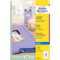 AVERY Zweckform Inkjet Glossy Etiketten, 88,9 x 63,5 mm