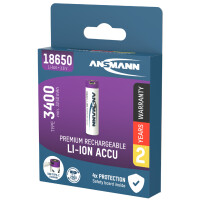 ANSMANN Li-Ion Akku 18650 mit USB-C Kupplung, 3.400 mAh