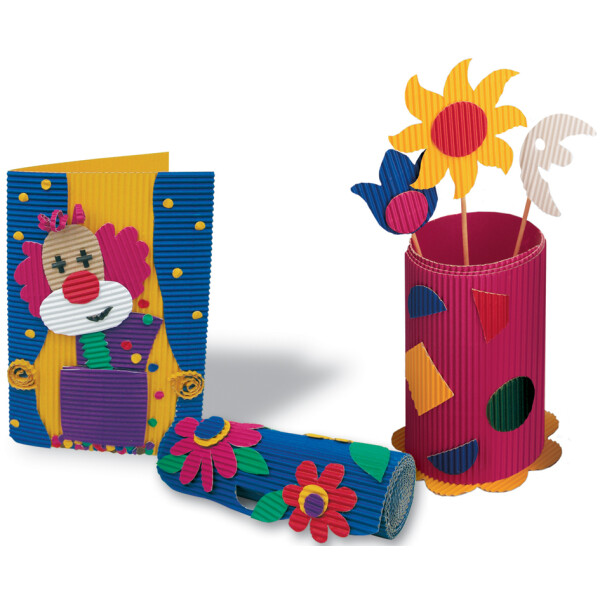 folia Bastelwellkarton, 250 x 350 mm, 10 Blatt, sortiert