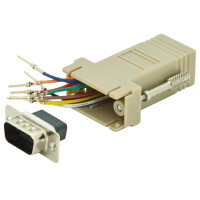 DIGITUS RS 232 Adapter, DB9 Kupplung - RJ45 Kupplung, beige