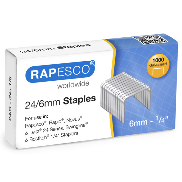 RAPESCO Heftklammern 26 6, verzinkt, 2.000 Stück