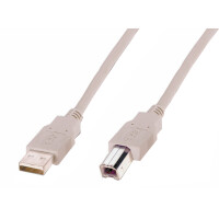 DIGITUS USB 2.0 Kabel, USB-A - USB-B Stecker, 3,0 m, beige