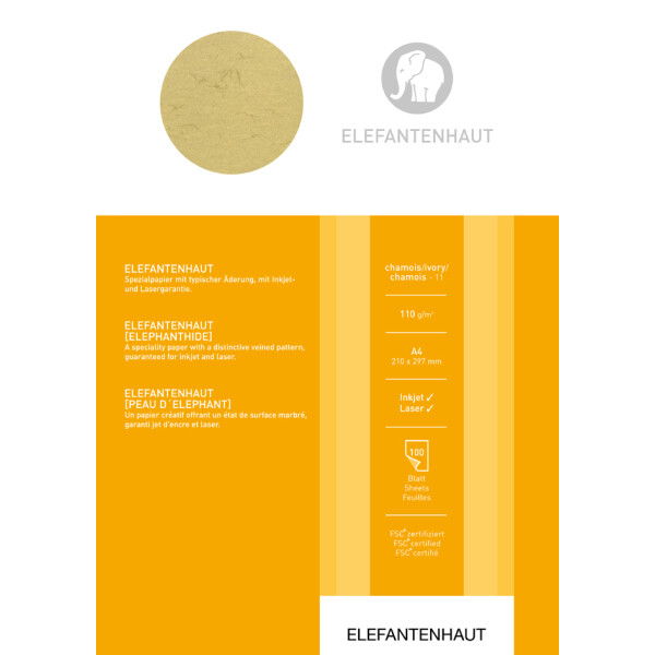 Elefantenhaut, DIN A4, 110 g qm, hellgrau