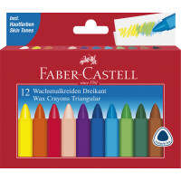 FABER-CASTELL Dreikant-Wachsmalkreide, 24er Kartonetui