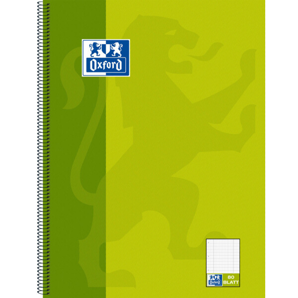 Oxford Collegeblock "KarLi", DIN A4+, grün, 80 Blatt